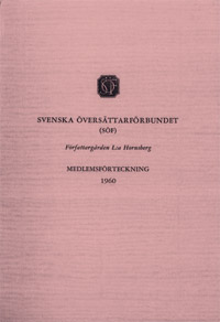 Svenska översättarförbundets medlemsförteckning 1960